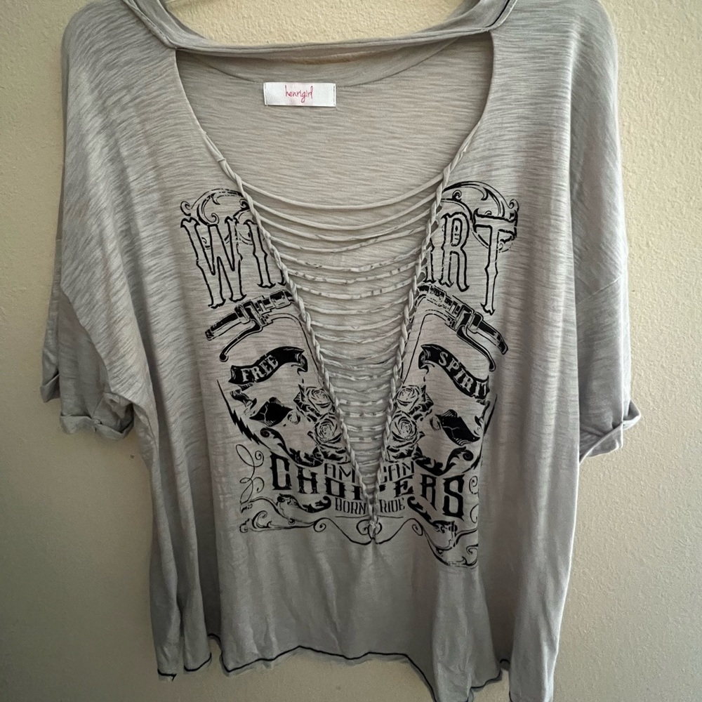 new ripped oversized t shirt with cut outs size large